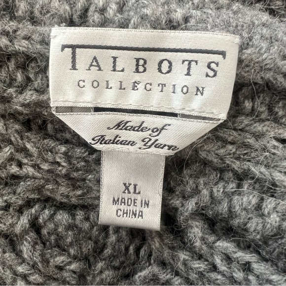 Talbots Gray Chunky Knit Cardigan Sweater - Picture 4 of 5